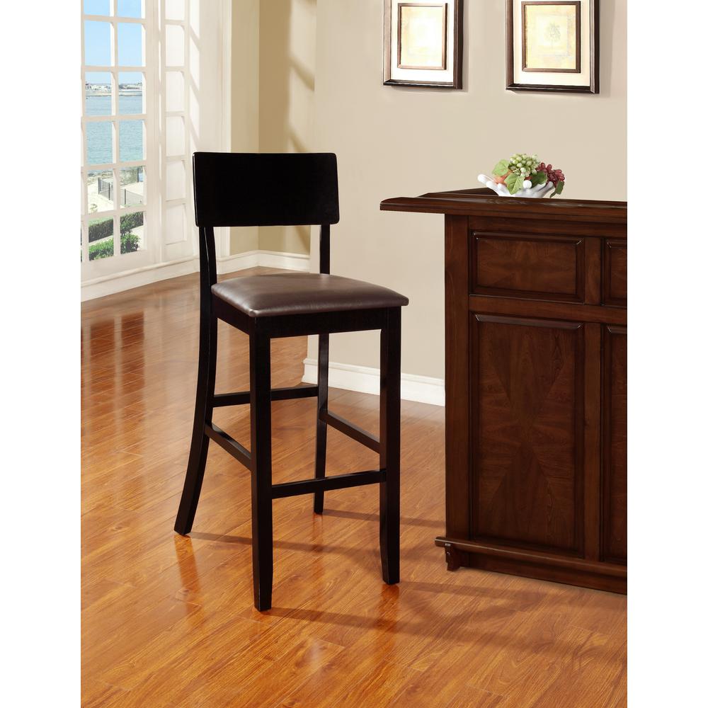 Linon Home Decor Torino Contemporary Bar Stool-01855BLK-01-KD-U - The