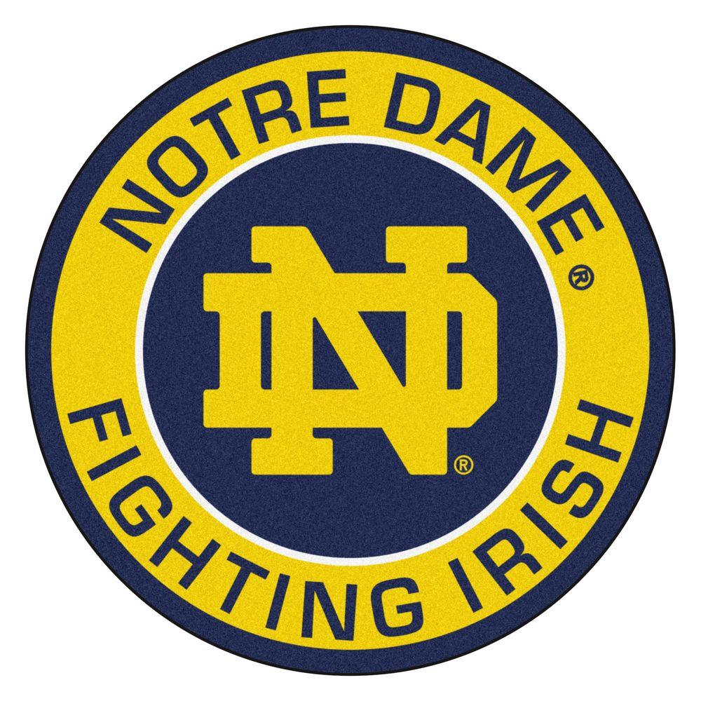 FANMATS NCAA Notre Dame Gold 2 ft. x 2 ft. Round Area Rug-18628 - The ...