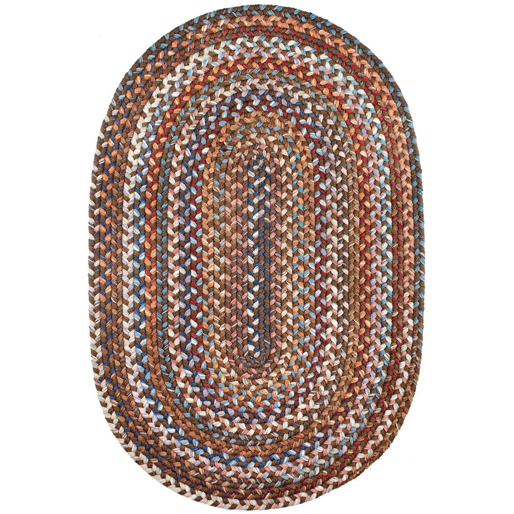 Rhody Rug Annie Walnut 5 ft. x 8 ft. Oval Indoor Braided Area Rug