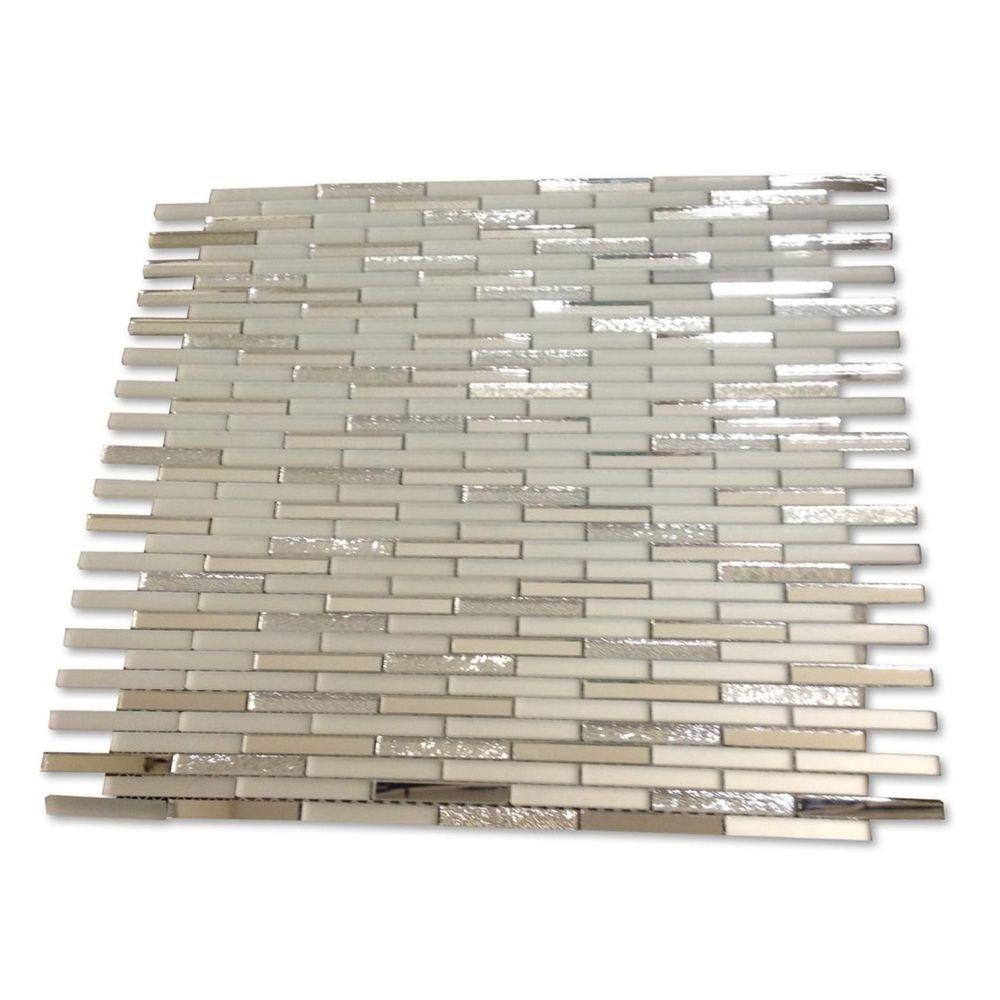 Ivy Hill Tile Spo Metallic Shine 12 3 4 In X Mm Polished And Frosted Glass Mirror Mosaic