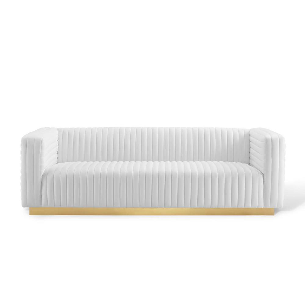 Modway Charisma Channel White Tufted Performance Velvet Living Modway Charisma Channel White Tufted