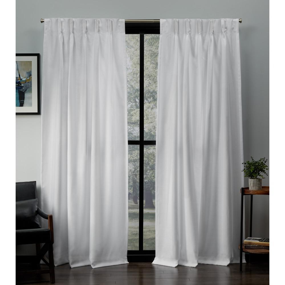 Exclusive Home Curtains Loha Winter Linen Pinch Pleat Top Curtain 27 in. W x 96 in. LEH8302