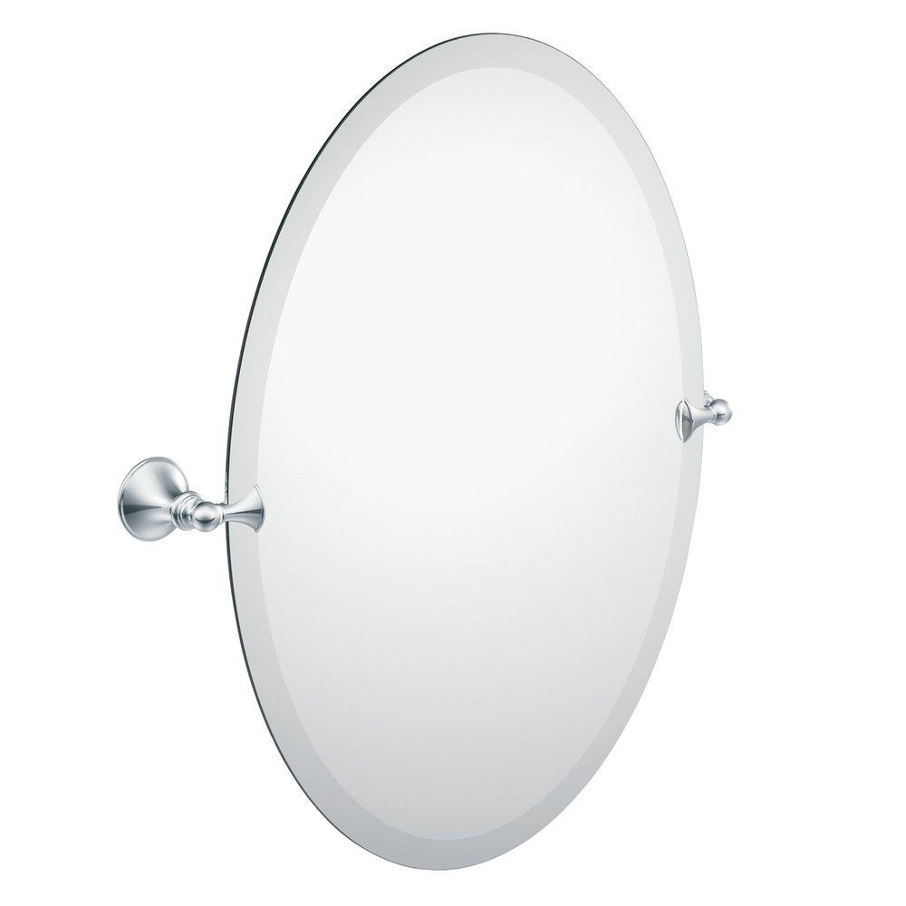 Oval Chrome Bathroom Mirrors Bath The Home Depot Frameless Pivoting Wall Mirror In Chrome