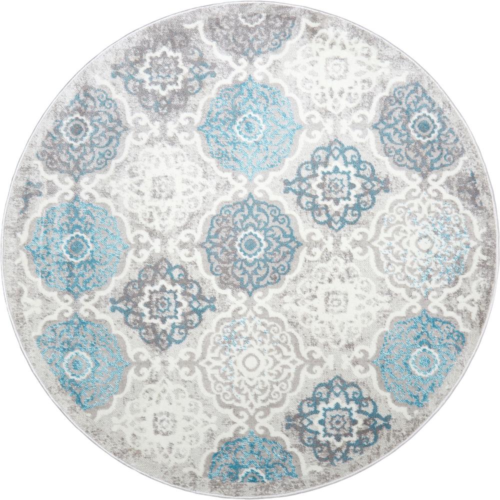 Home Dynamix Boho Gray/Blue 5 ft. 2 in. Indoor Round Area Rug6RHD7585705 The Home Depot