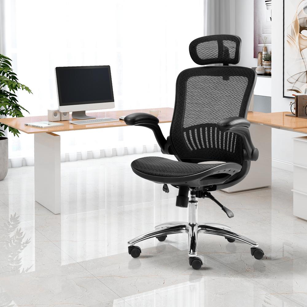 merax black ergonomic adjustable mesh home office chairpp190218aaa  the  home depot