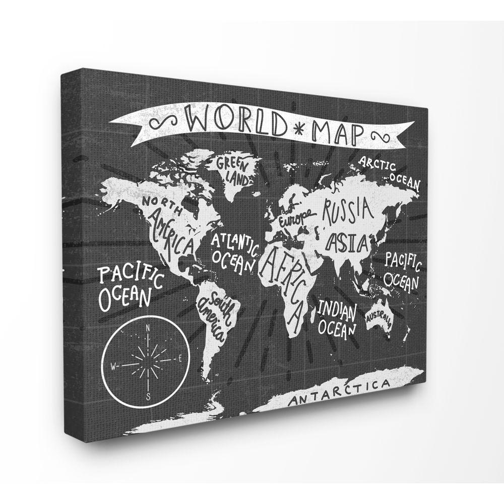 16 In X 20 Kids World Map Black And White Nursery By Daphne Poli Canvas Wall Art 16 In X 20 Kids World Map Black And White Nursery By Daphne Poli Canvas Wall Art