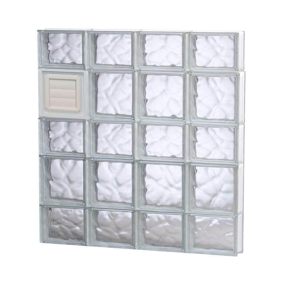 Clearly Secure 31 in. x 32.75 in. x 3.125 in. Wave Pattern Glass Block
