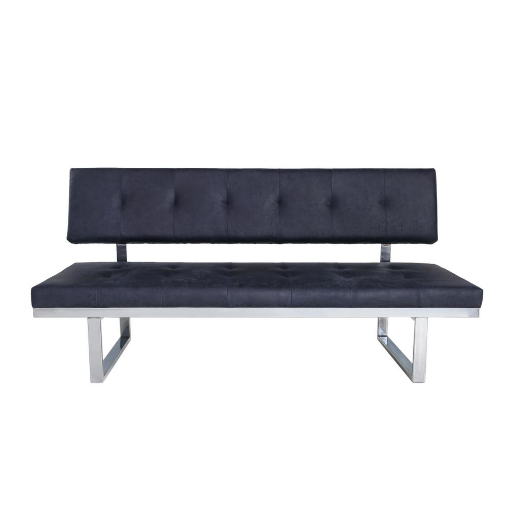 Le House Bezout Contemporary Navy Blue Microfiber