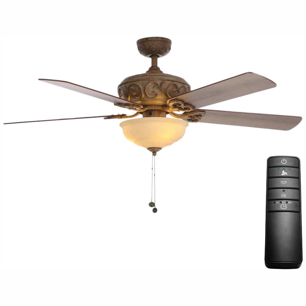 Mediterranean Hampton Bay Cherry Ceiling Fans Lighting