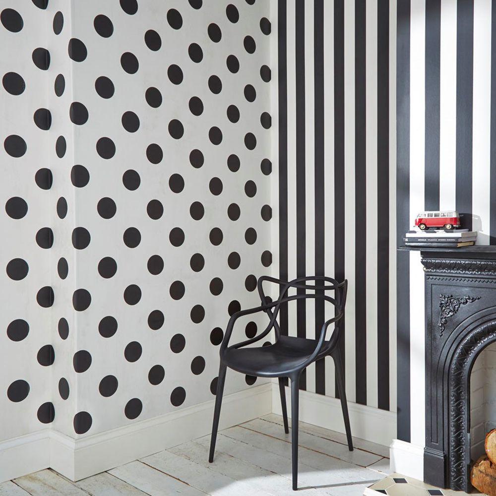 Graham Brown Dotty Black White Black White Paper Strippable Roll Covers 56 Sq Ft The Home Depot