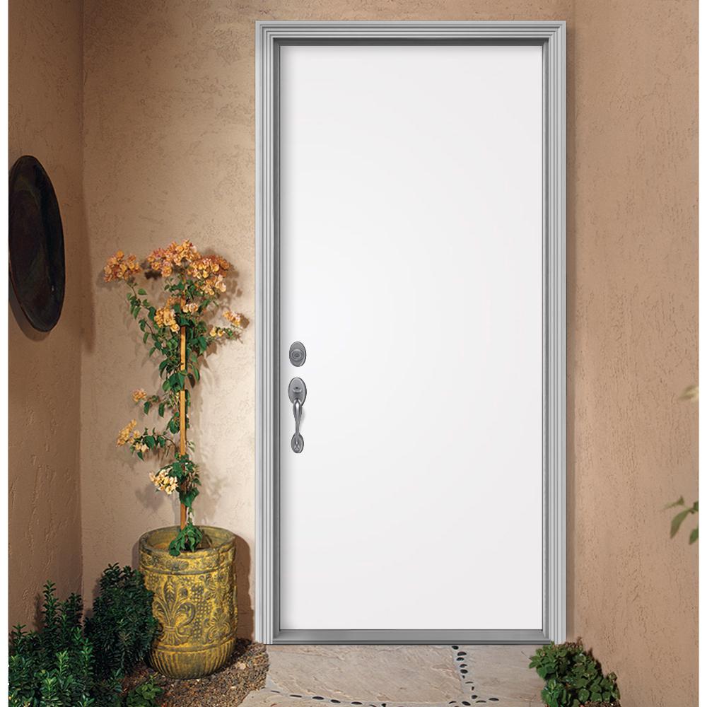 Flush Fiberglass Exterior Door Slab Glass Door Ideas