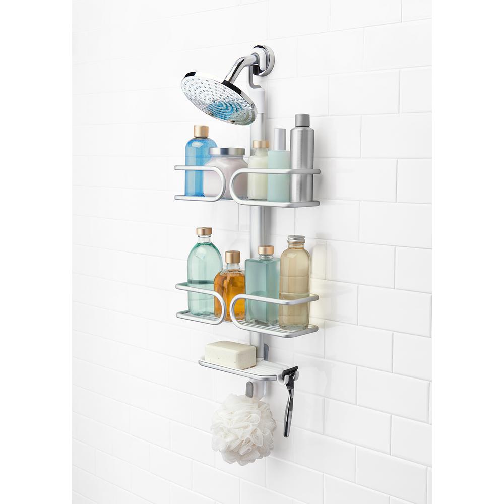 Oxo Good Grips 3 Tier Aluminum Shower Caddy 13208800 The Home Depot