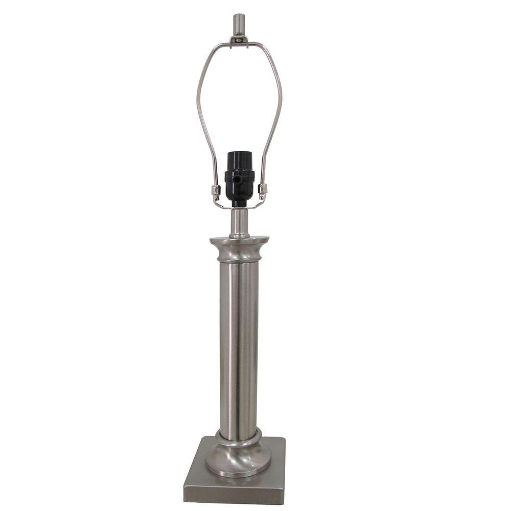 Hampton Bay Mix and Match 24.25 in. Brushed Nickel Column Table Lamp - Title 20 was $34.97 now $15.21 (57.0% off)