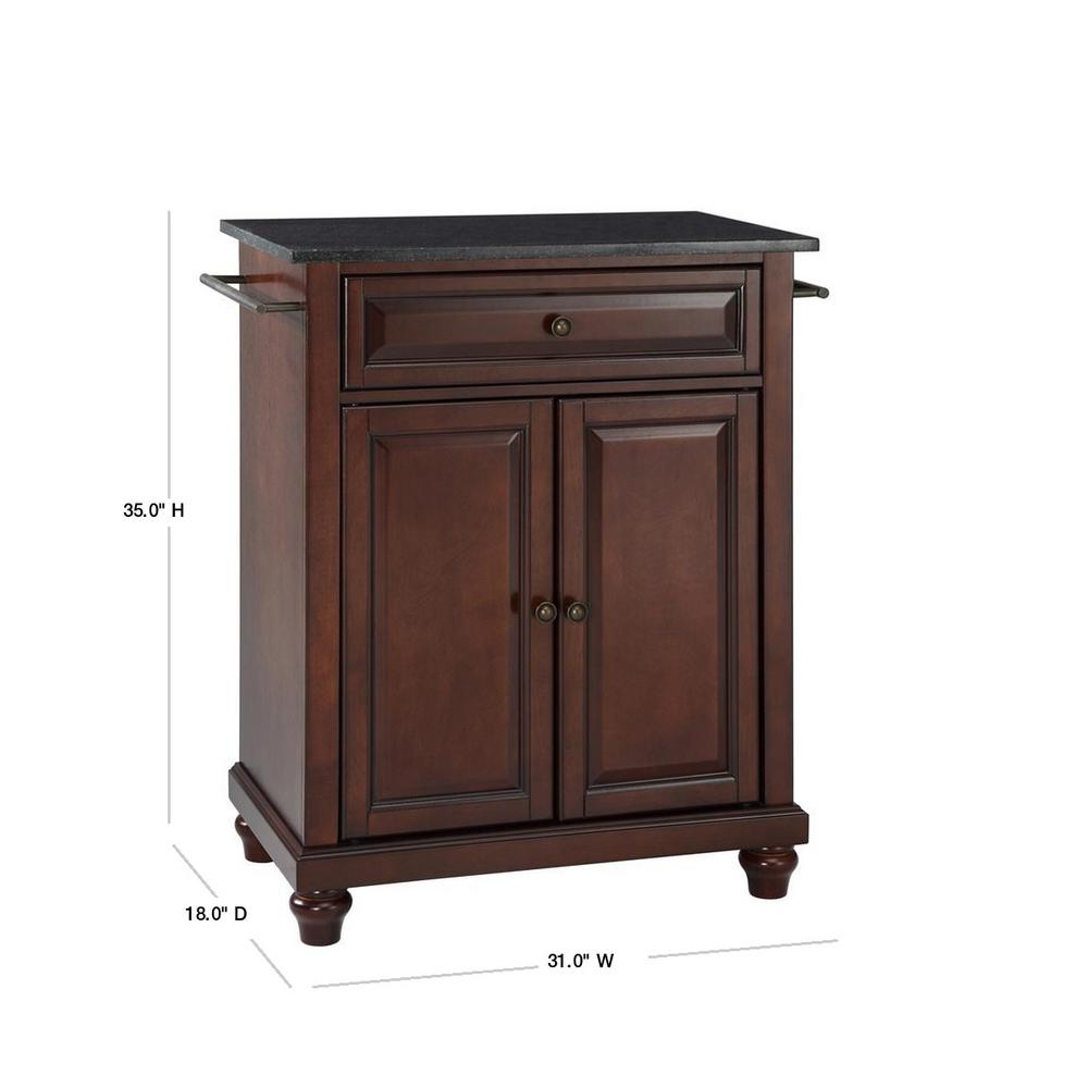 Crosley Furniture Cambridge Black Portable Kitchen Island With Granite Top Kf30024dma The Home Depot