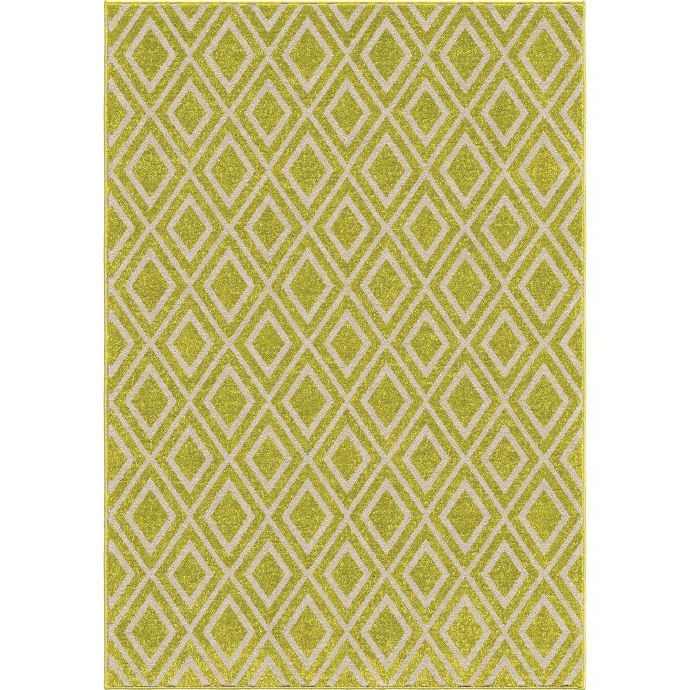 Orian Rugs Diamond Fencing Green 5 ft. 2 in. x 7 ft. 6 in. Indoor