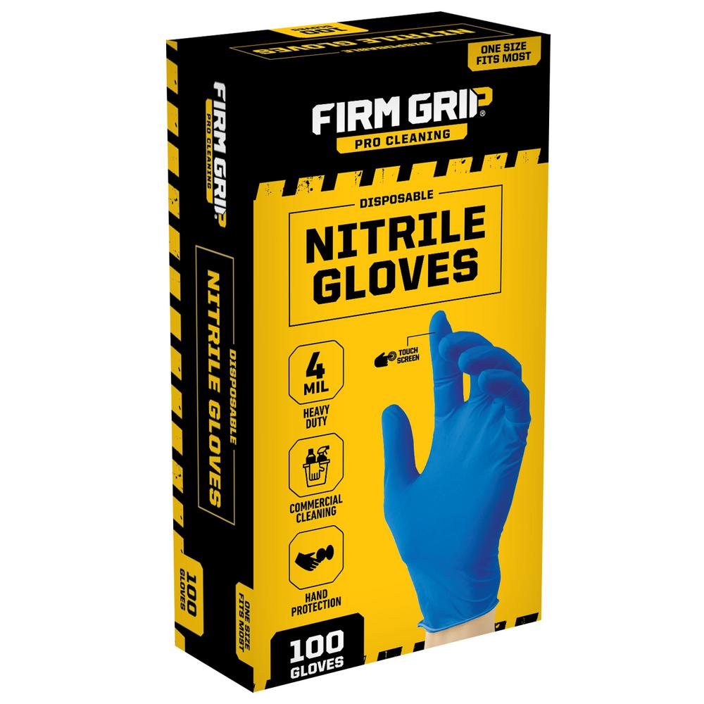 Firm Grip Pro Cleaning Disposable Nitrile Gloves 100 Count 13547 110