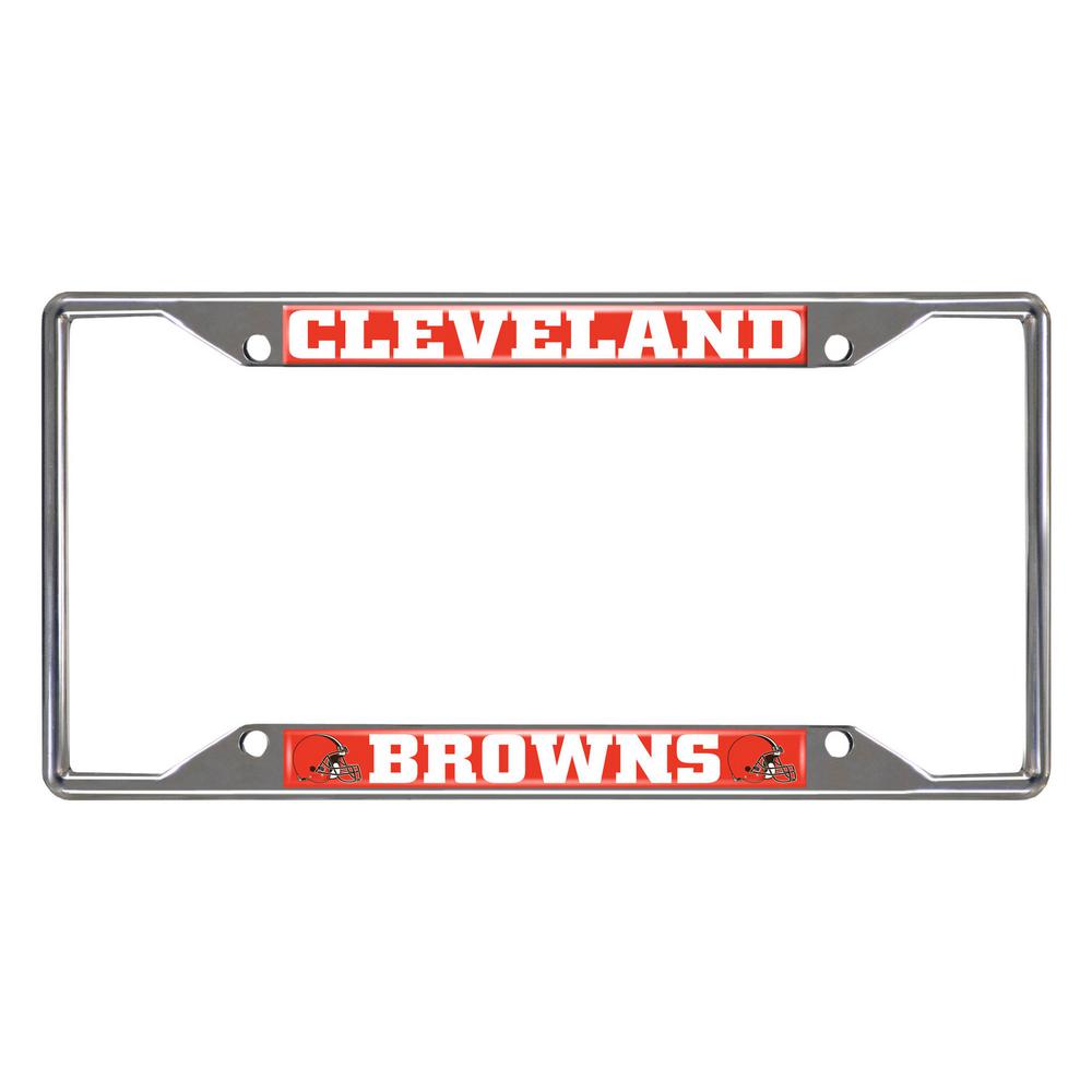 FANMATS NFL Cleveland Browns Chromed Stainless Steel License Plate