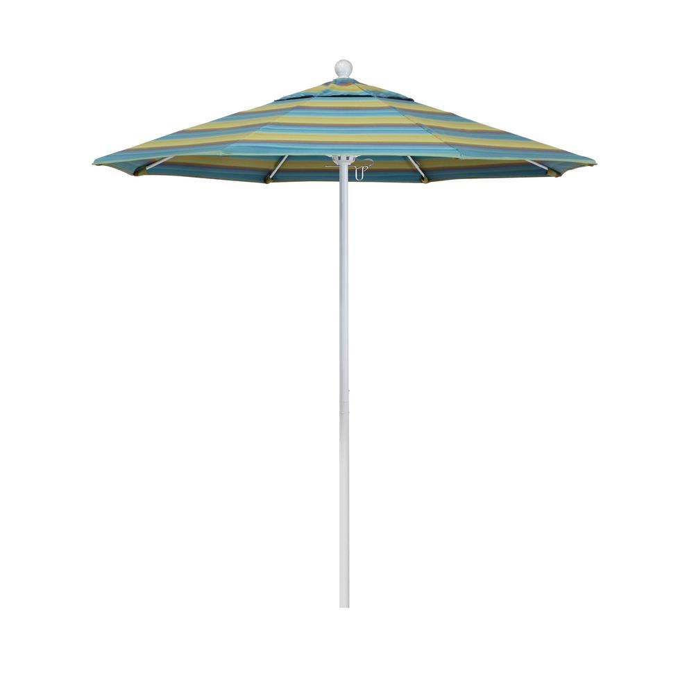 7 5 Ft Striped Patio Umbrellas Patio Furniture The Home Depot