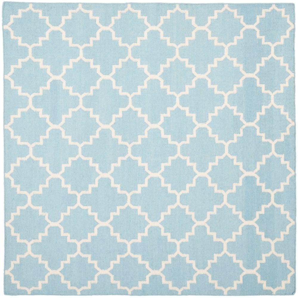 Safavieh Dhurries Light Blue Ivory 6 Ft X Square Area Rug Safavieh Dhurries Light Blue Ivory 6 Ft X Square Area Rug