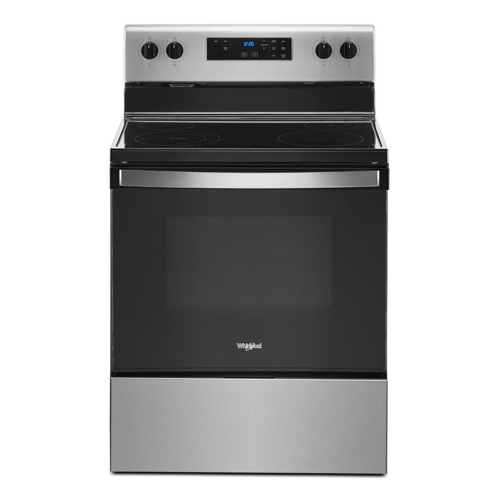 Whirlpool 30 In 5 3 Cu Ft 4 Burner Electric Range In Stainless