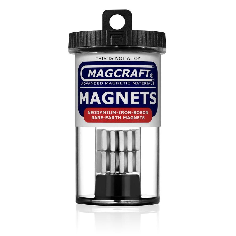 Magcraft Rare Earth 1/2 inch x 1/2 inch x 1/8 inch Block Magnet (10-Pack) by Magcraft