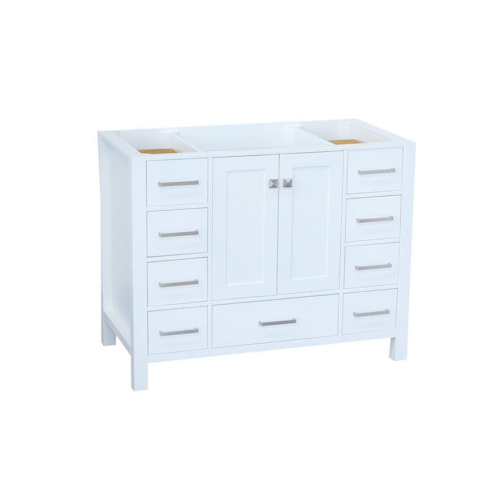 Ariel Cambridge 42 In W Vanity Cabinet Only In White A043s Bc Wht