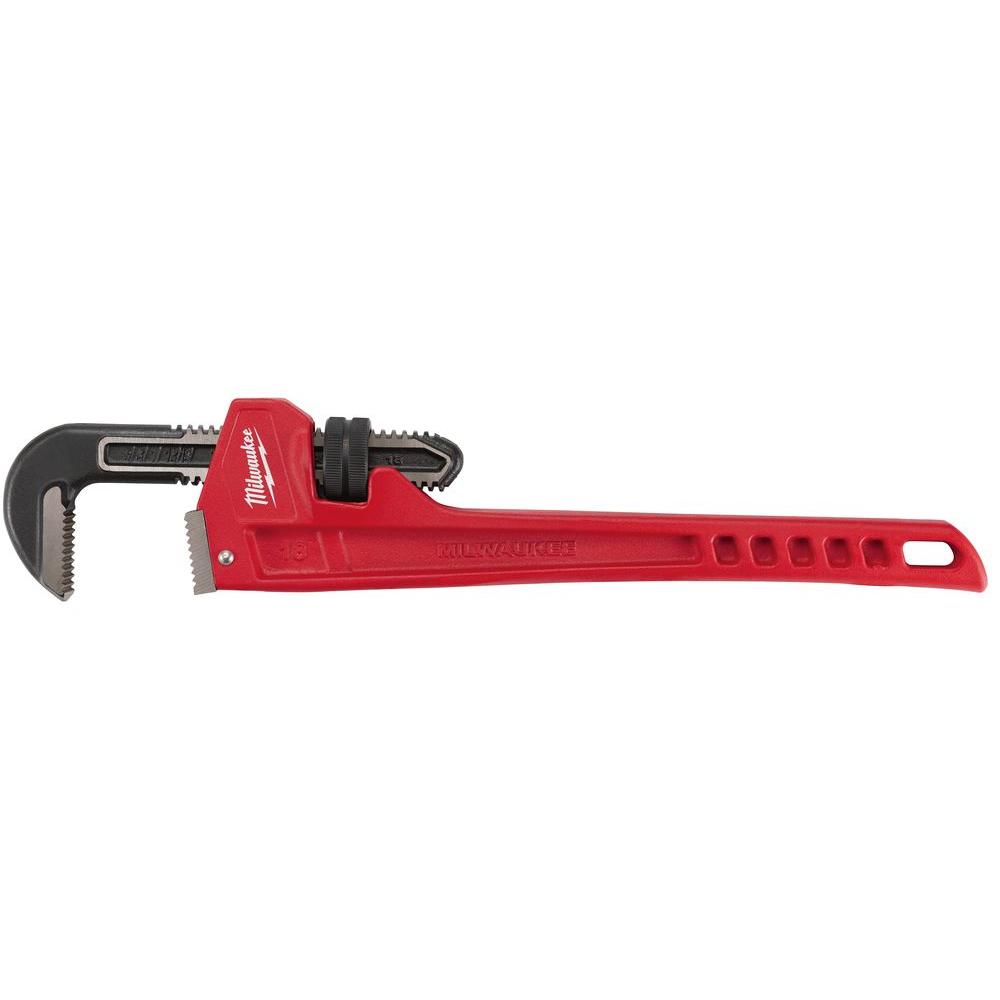 Milwaukee 18 in. Steel Pipe Wrench48227118 The Home Depot