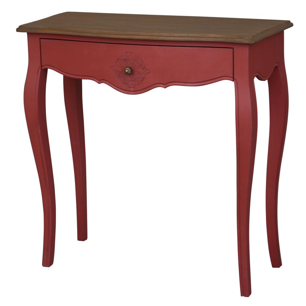 Ashbury Stradivarius Oak Veneer And Antique Red 1 Drawer Console Ashbury Stradivarius Oak Veneer And Antique Red 1 Drawer Console Table