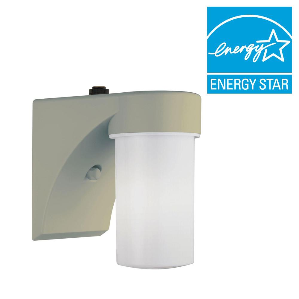 Dusk To Dawn White Outdoor Wall Mounted Lighting White Fluorescent Outdoor Wall Mount Cylinder Light