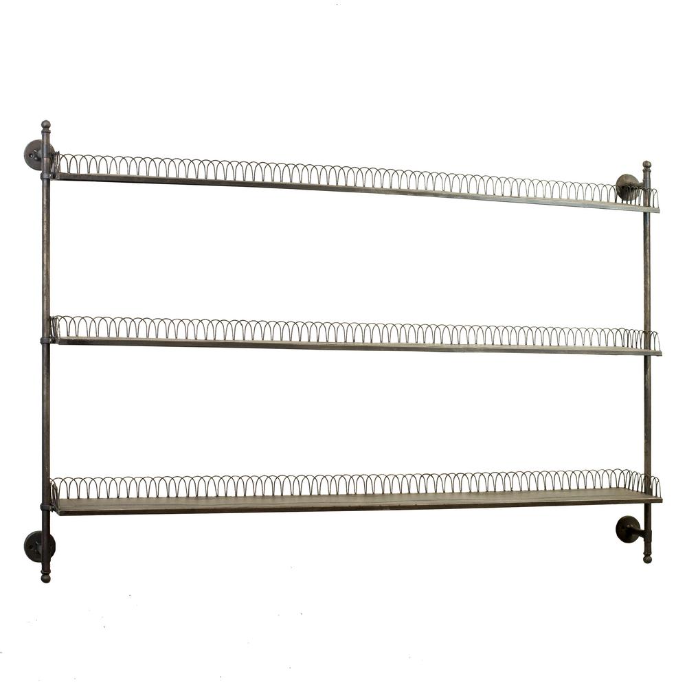 63 In W X 8 In D Black Wall Mount Decorative Shelf Fh1072 The