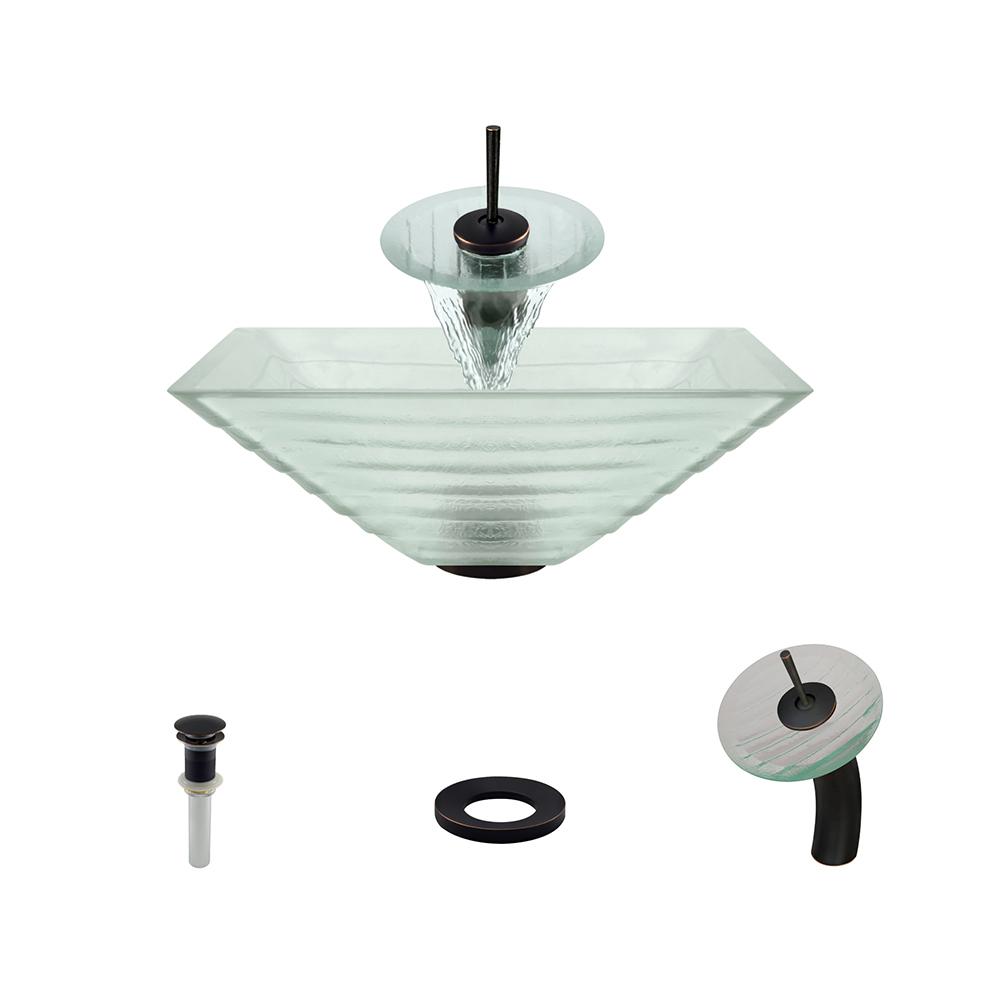 Mr Direct Gl Vessel Sink In Tiered With Waterfall Faucet And Pop Up Drain Antique Bronze Mr Direct Gl Vessel Sink In Tiered With Waterfall Faucet And Pop Up Drain Antique Bronze