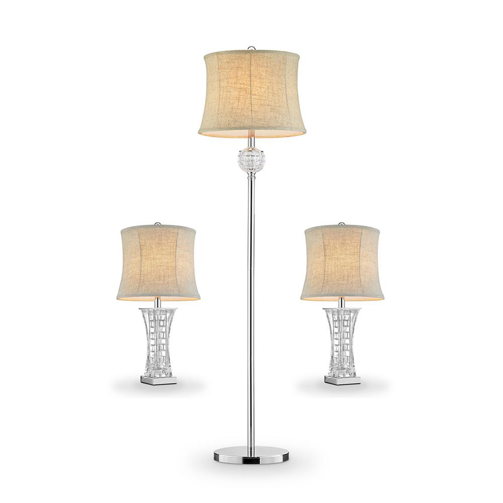 26 5 In And 60 Lunette Glass Table Lamps Floor Lamp Set Lunette Glass Table Lamps And Floor Lamp Set