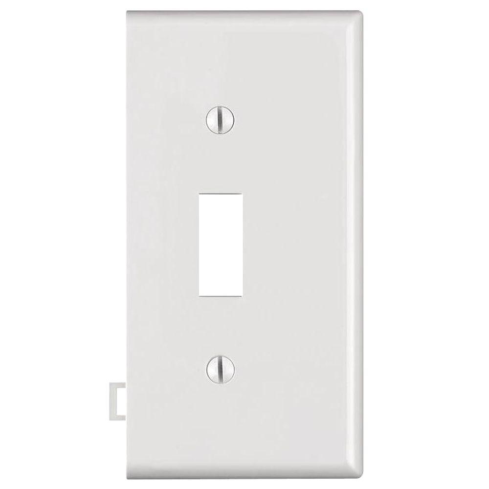 Leviton White 1 Gang Toggle Wall Plate 1 Pack 905 0pse1 00w The Home Depot