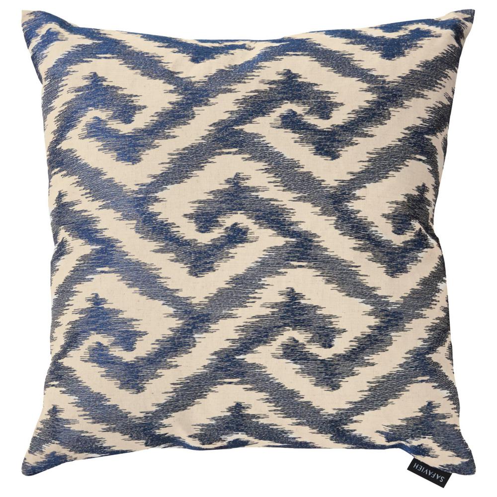 Safavieh Teddy Blue Geometric Down Alternative 18 In X 18 In