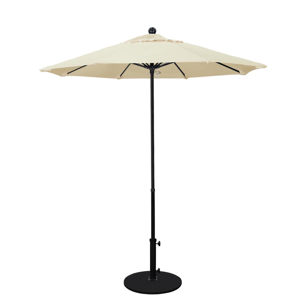 California Umbrella 7 5 Ft Fiberglass Pole Market Fiberglass Ribs Push Lift Patio Umbrella In Canvas Sunbrella Effo758 5453 The Home Depot