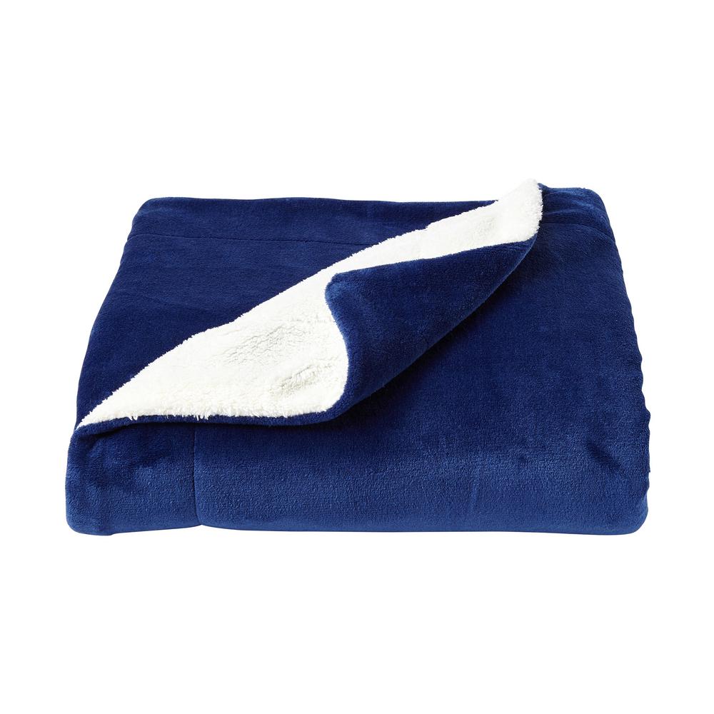 Lavish Home Midnight Blue and White Throw Blanket-66HD-Throw011 - The ...