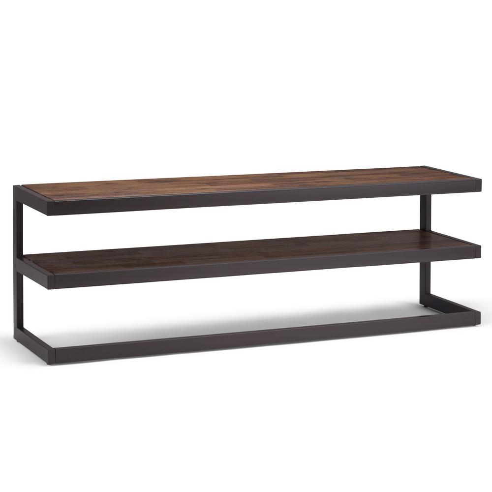 Simpli Home Erina Solid Acacia Wood And Metal Modern Low Erina Solid Acacia Wood And Metal Modern Low Entertainment Tv Stand In Rustic Natural Aged Brown For Tvs Upto 70