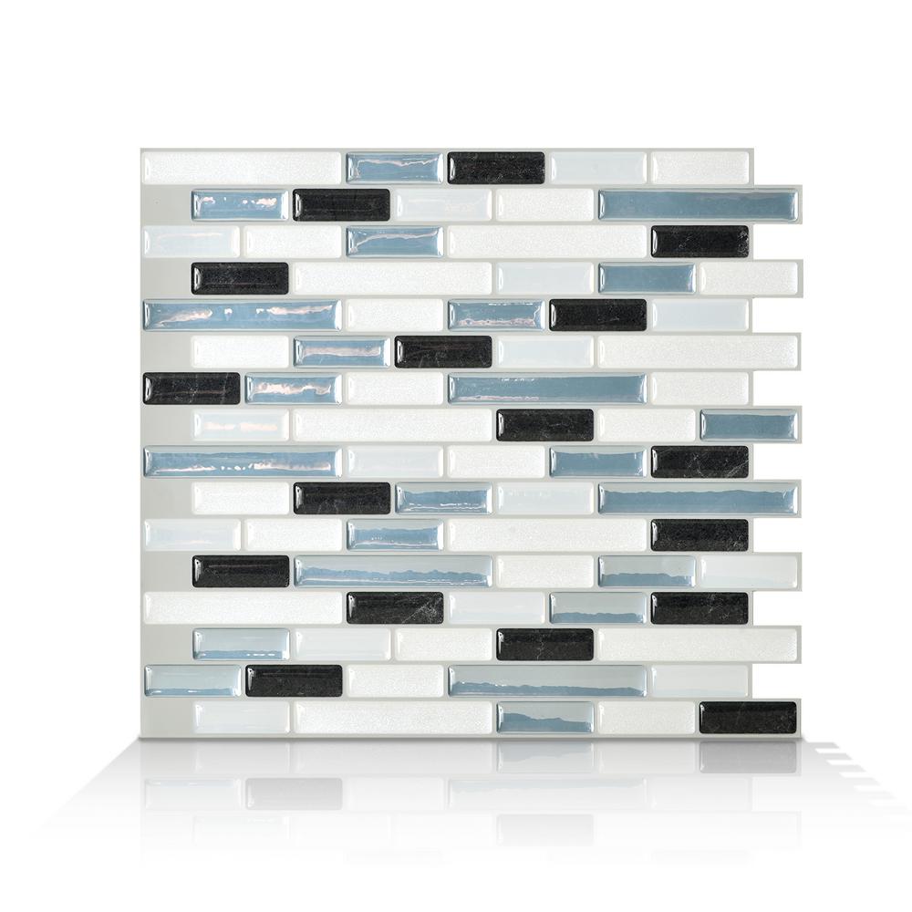 Smart Tiles Muretto Brina 10.20 In. W X 9.10 In. H Blue Peel And - Smart Tiles Muretto Brina 10.20 In. W X 9.10 In. H Blue Peel And