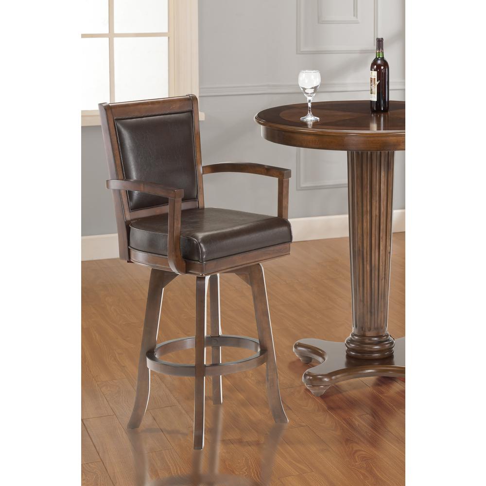Hillsdale Furniture Napa Valley 40 in. Dark Brown Cherry Finish Swivel