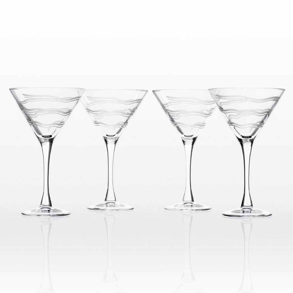 Rolf Glass Palm Tree 10 Oz Clear Martini Set Of 4 203133 S4 The