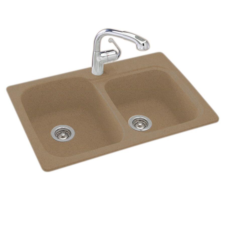 Swan Drop In Undermount Composite 33 In 1 Hole 55 45 Double Bowl   Barley Swan Drop In Kitchen Sinks Ks03322db 091 64 1000 