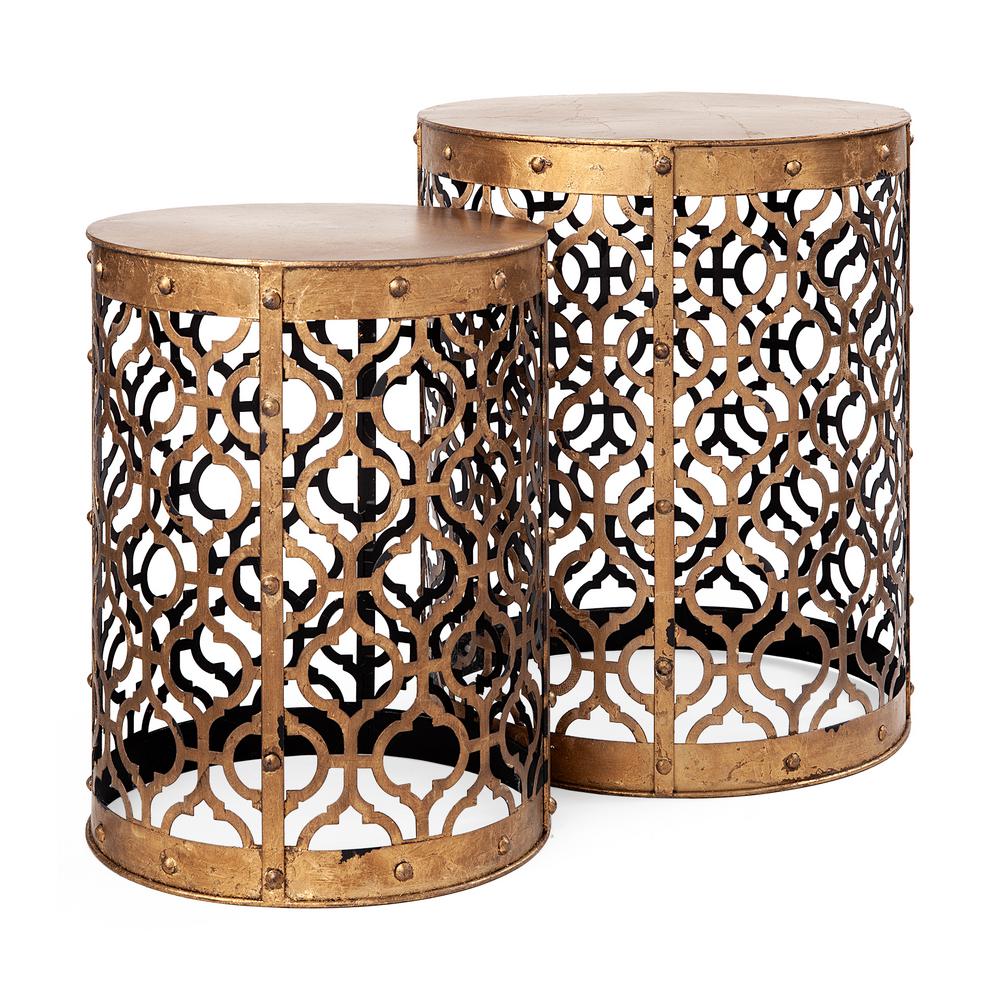 cylinder drum accent table