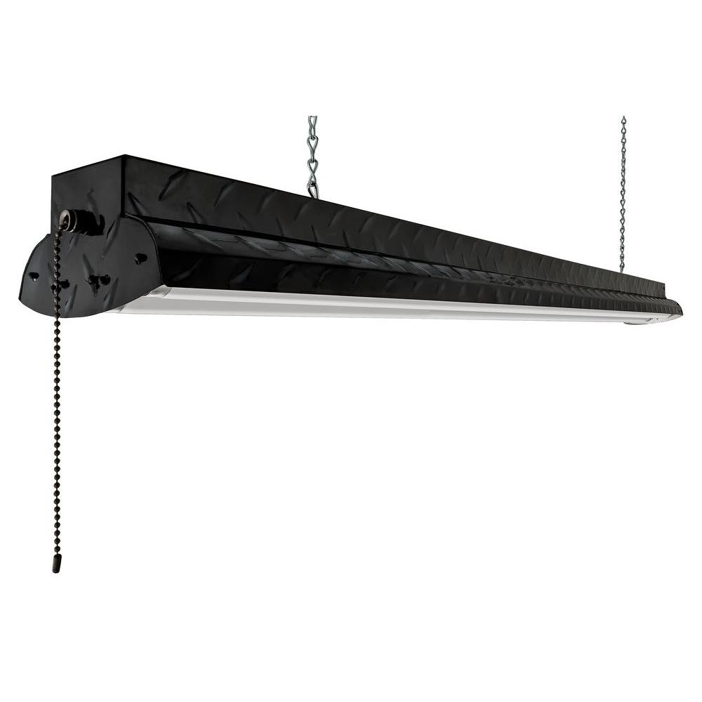 Lithonia Lighting 3Light Black Fluorescent Suspended Diamond Plate