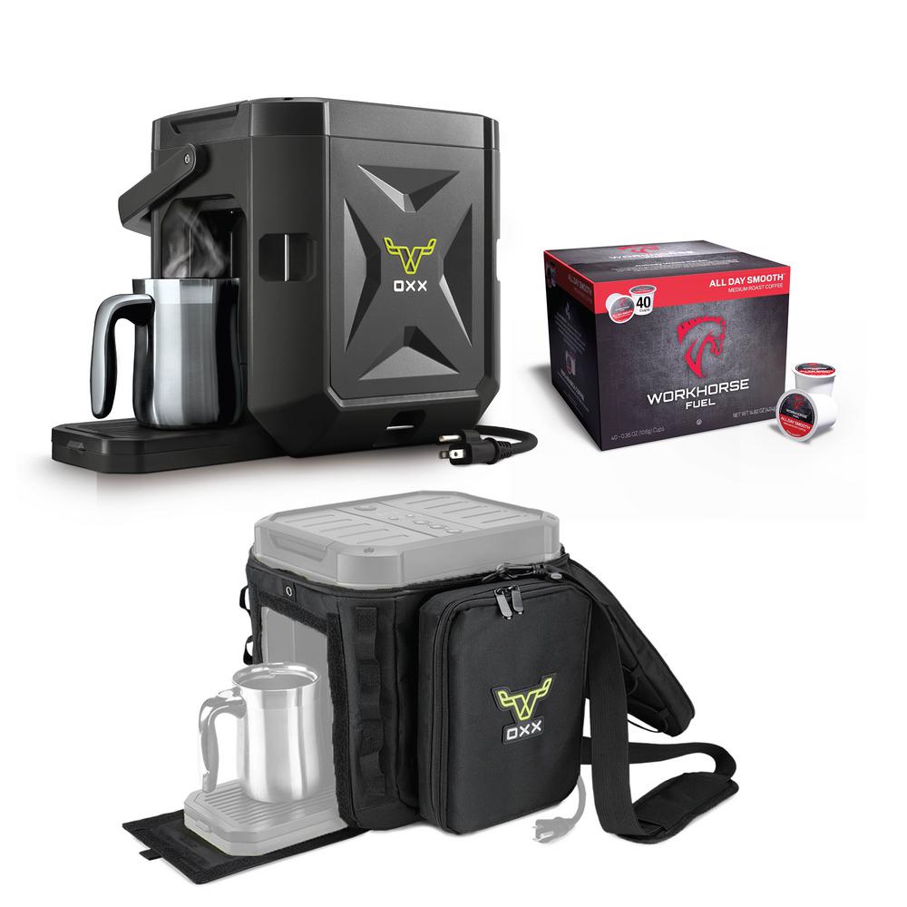OXX COFFEEBOXX Single Serve Coffee Maker in Black with Accessory Kit