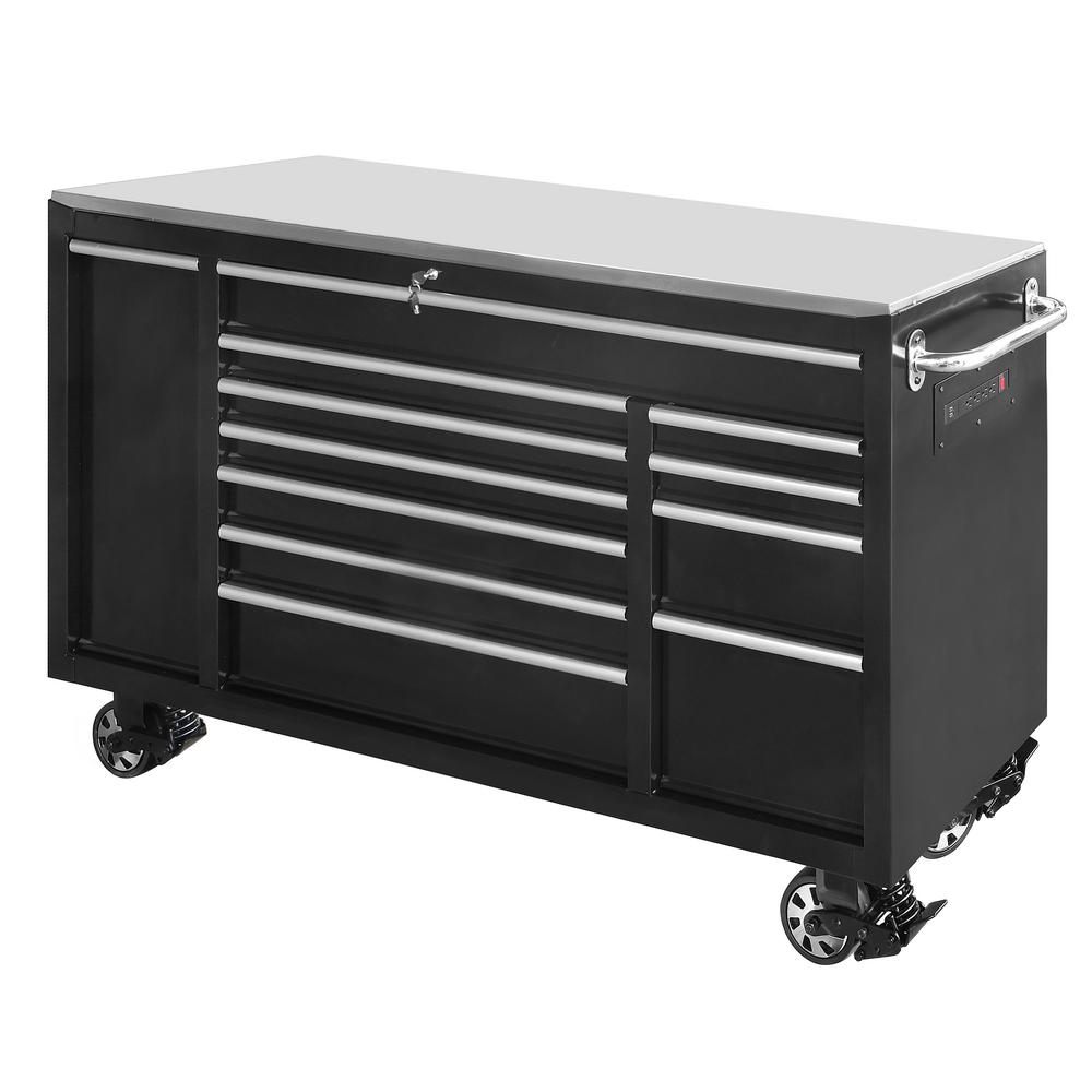Husky 72 In W 12 Drawer Deep Tool Chest Mobile Workbench Gloss Black