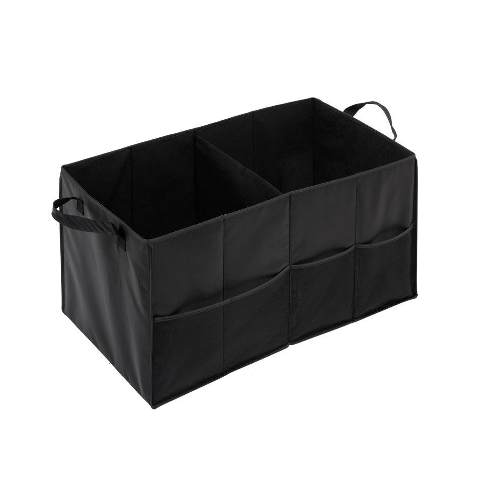 Honey Can Do 2 Compartment Black Folding Trunk Small Parts