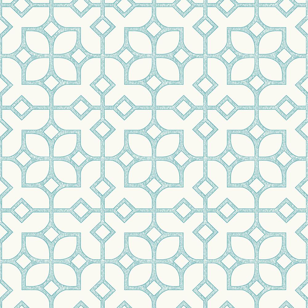 A-Street Maze Turquoise Tile Wallpaper-2697-78025 - The ...