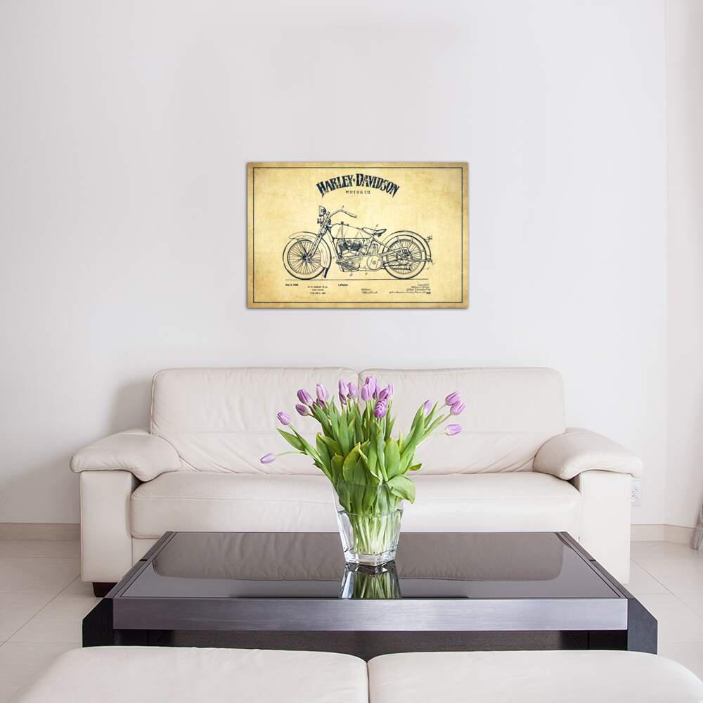 Icanvas Harley Davidson Vintage Patent Blueprint By Aged Pixel Canvas Wall Art Adp2469 1pc3 26x18 The Home Depot