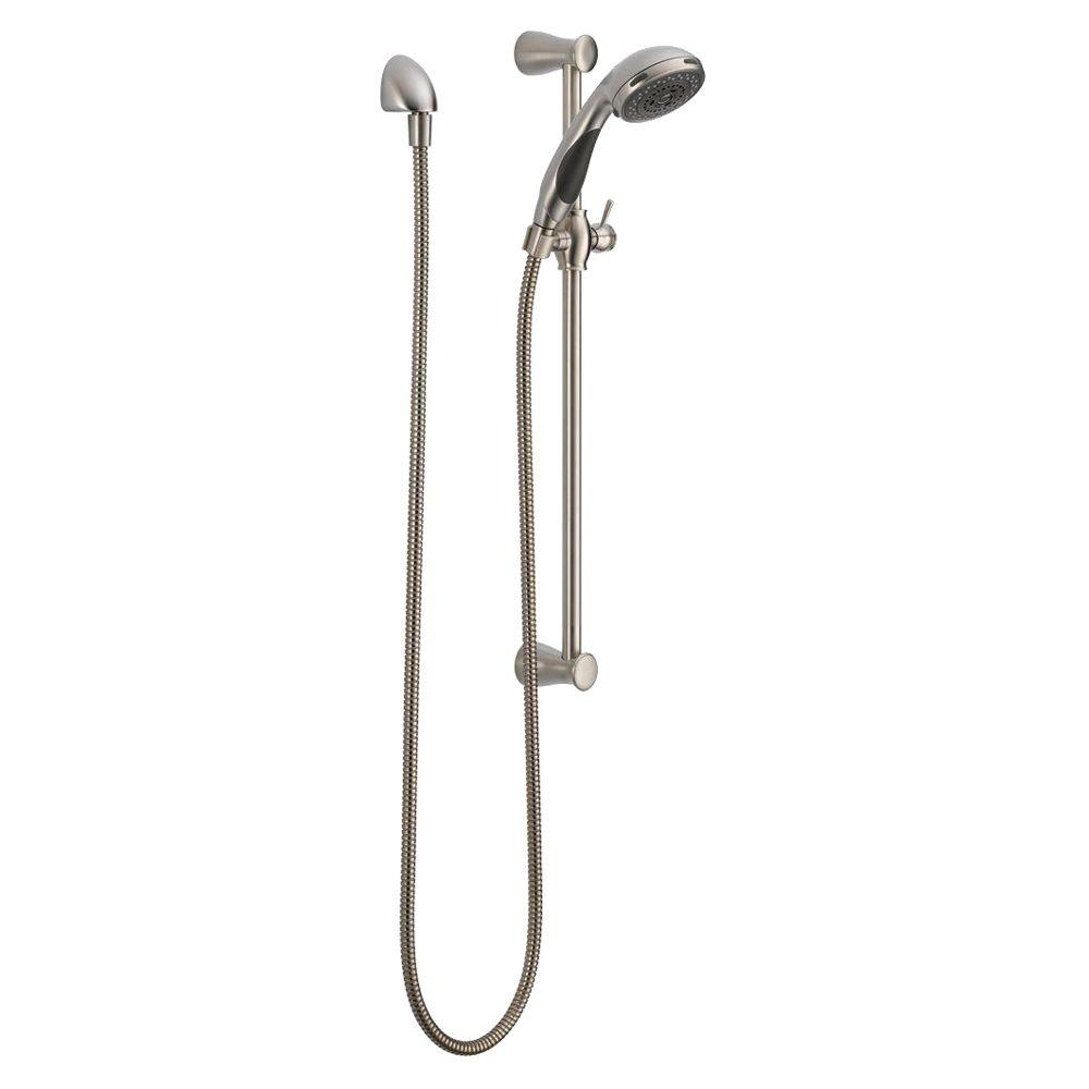 Stainless Steel Shower Systems Bathroom Faucets The Home Depot 3 Spray Slide Bar Hand Shower In Stainless