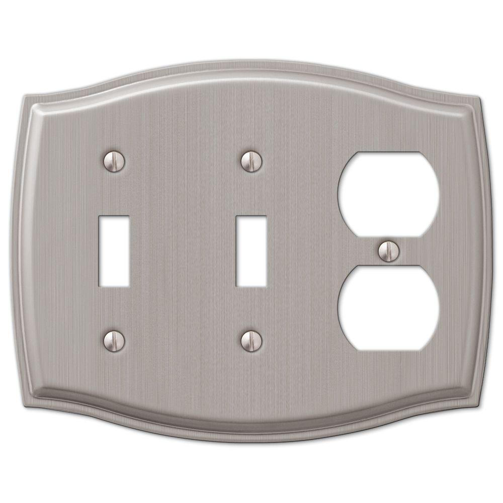 Hampton Bay Sonoma 2 Toggle 1 Duplex Combination Wall Plate Nickel